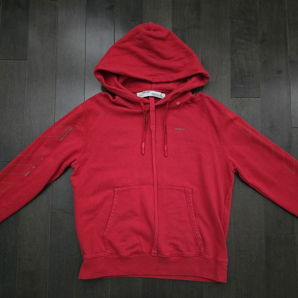 Off White 19/20 F/W Hoodie Size L RED